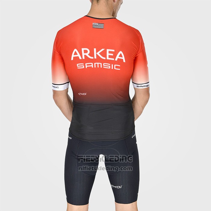2022 Fietskleding Arkea Samsic Zwart Rood Korte Mouwen en Koersbroek